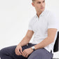 Alfani Ottoman Short Sleeve Textured Quarter-Zip Polo Shirt (Macy's Exclusive) (Washed White)