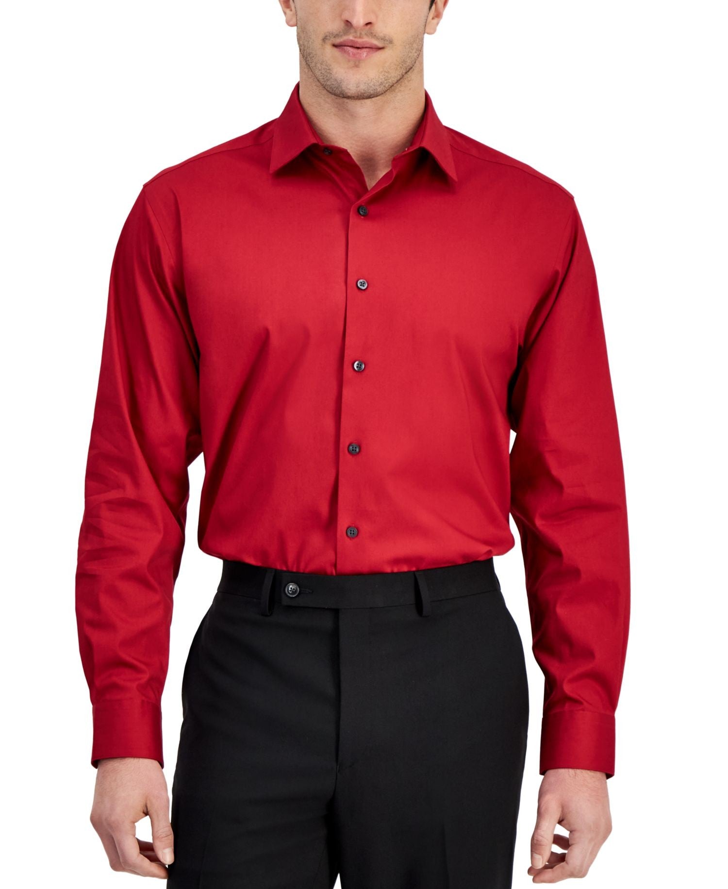 Alfani Temperature Regulating Solid Dress Shirt Slim Regular Fit (Crimson Red)