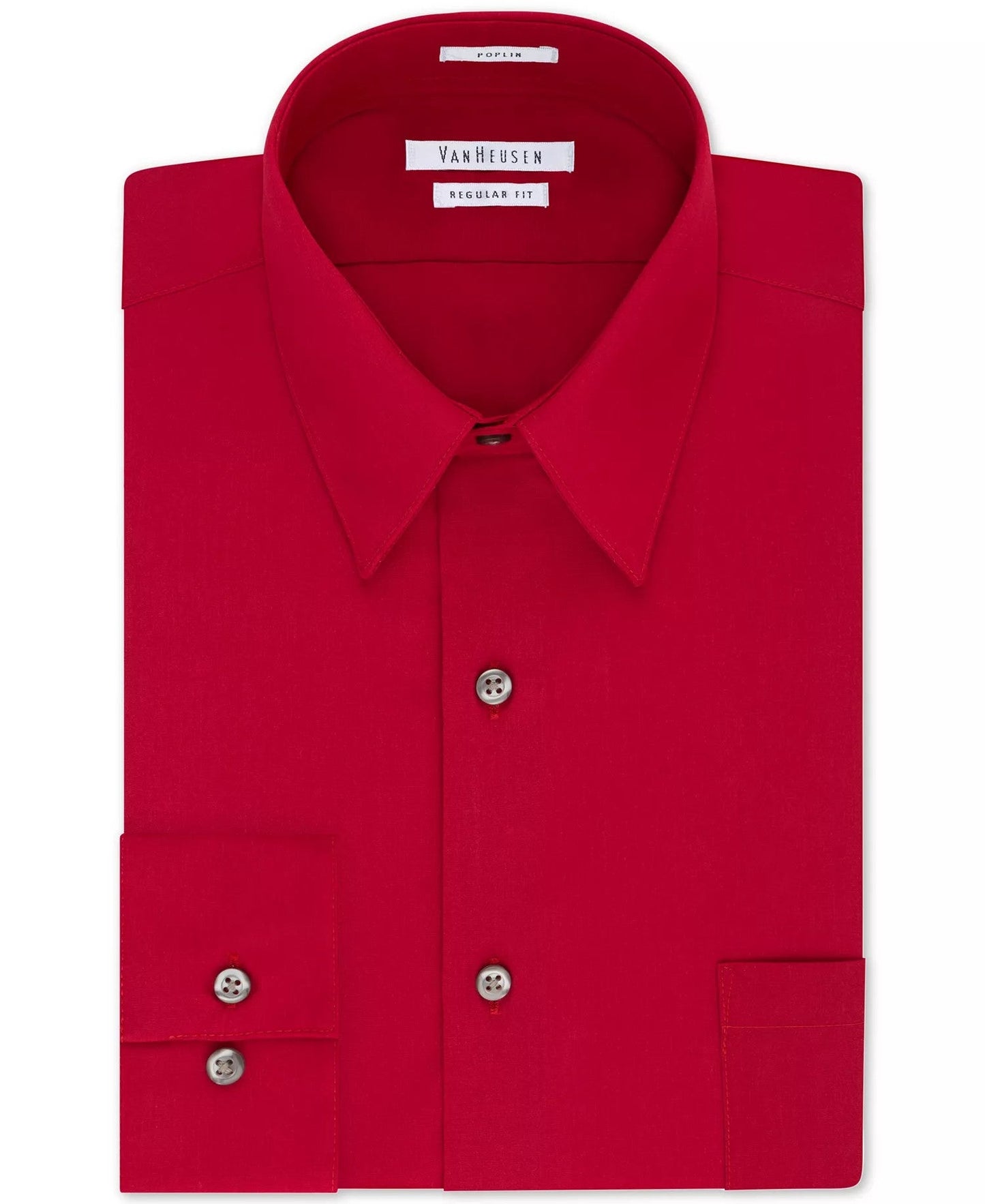 Van Heusen Poplin Dress Shirt Classic Athletic Fit (Flame)