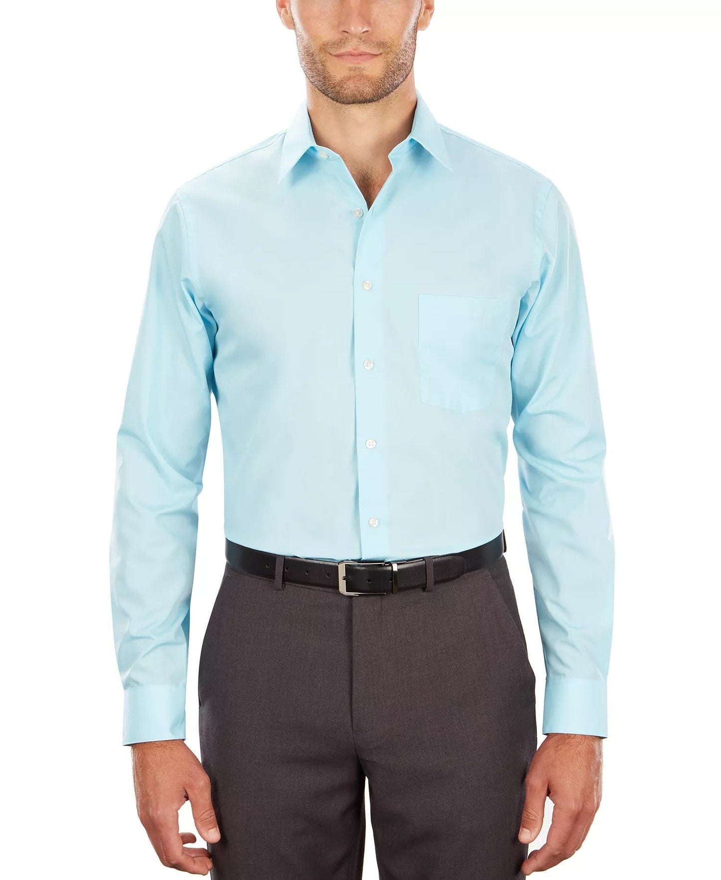 Van Heusen Poplin Dress Shirt Classic Athletic Fit (Mist)