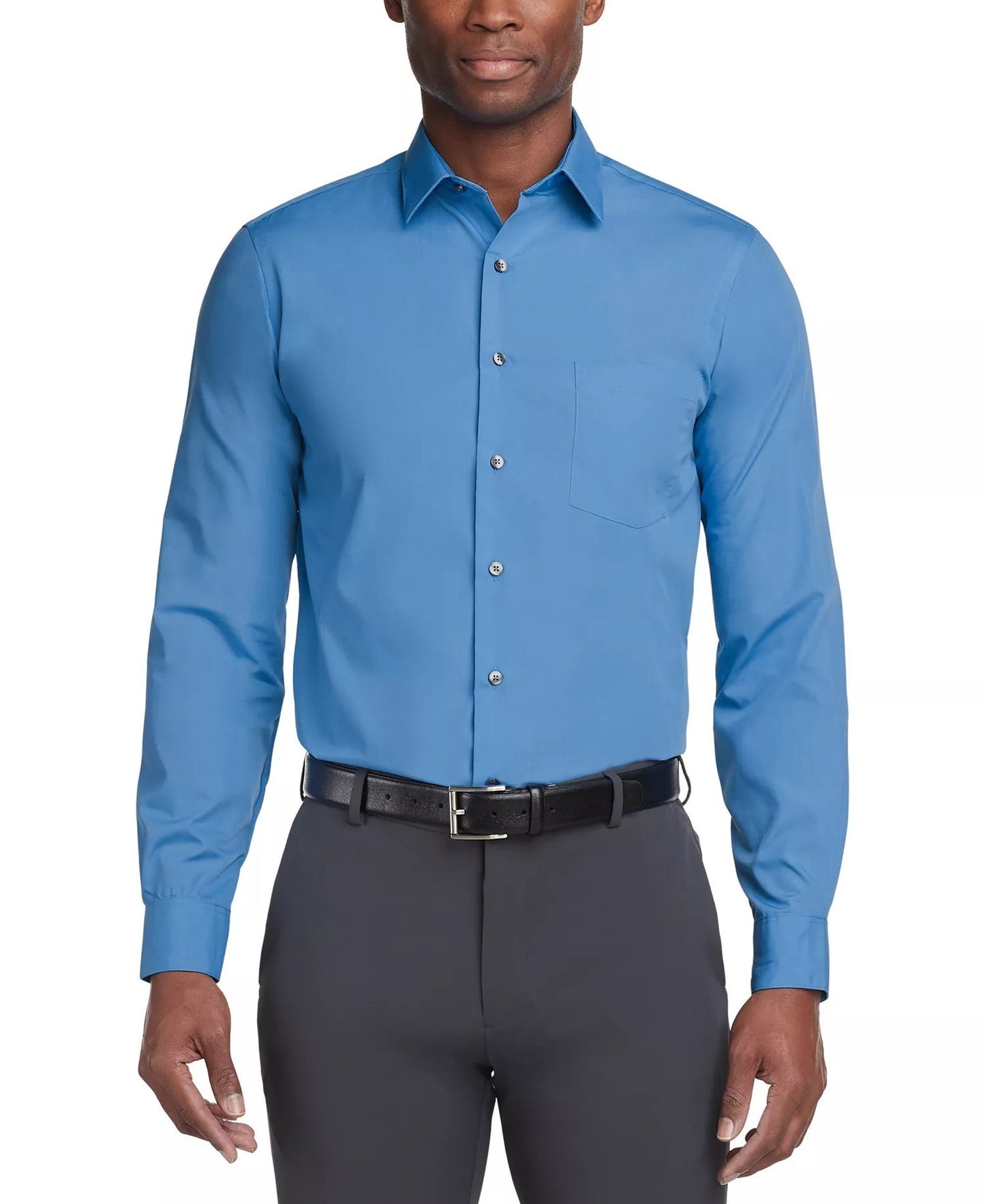 Van Heusen Poplin Dress Shirt Classic Athletic Fit (Pacifico)