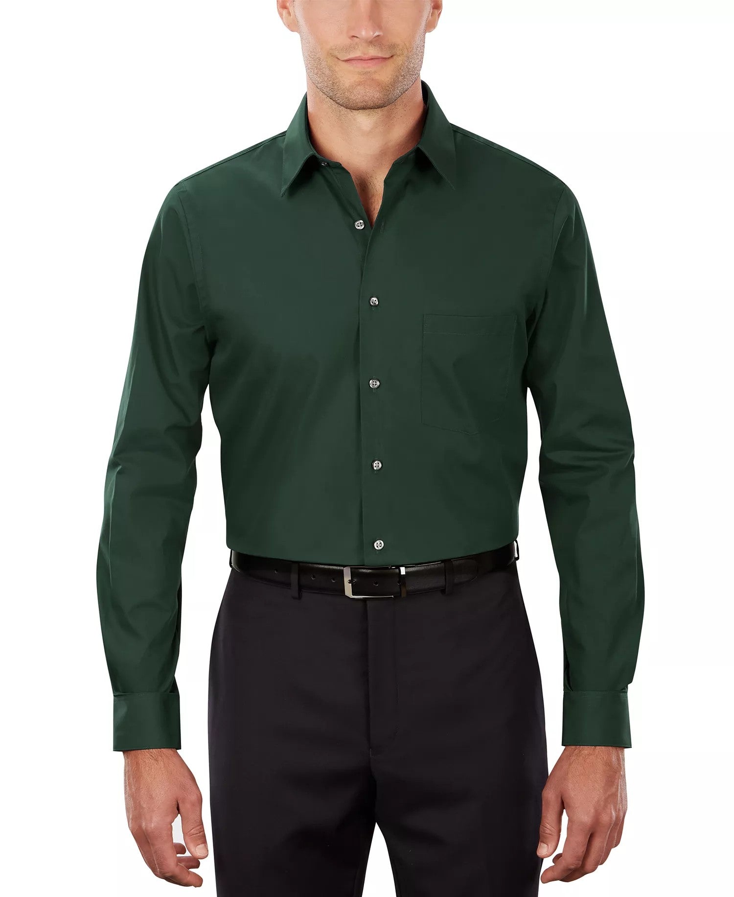 Van Heusen Poplin Dress Shirt Classic Athletic Fit (Pvh Leaf)