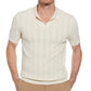 Perry Ellis Johnny Collar Stripe Polo Shirt (Birch)