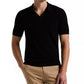 Perry Ellis Johnny Collar Stripe Polo Shirt (Black)