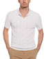 Perry Ellis Johnny Collar Stripe Polo Shirt (Bright White)