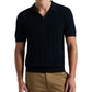 Perry Ellis Johnny Collar Stripe Polo Shirt (Dark Sapphire)