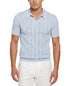 Perry Ellis Johnny Collar Stripe Polo Shirt (Kentucky Blue)