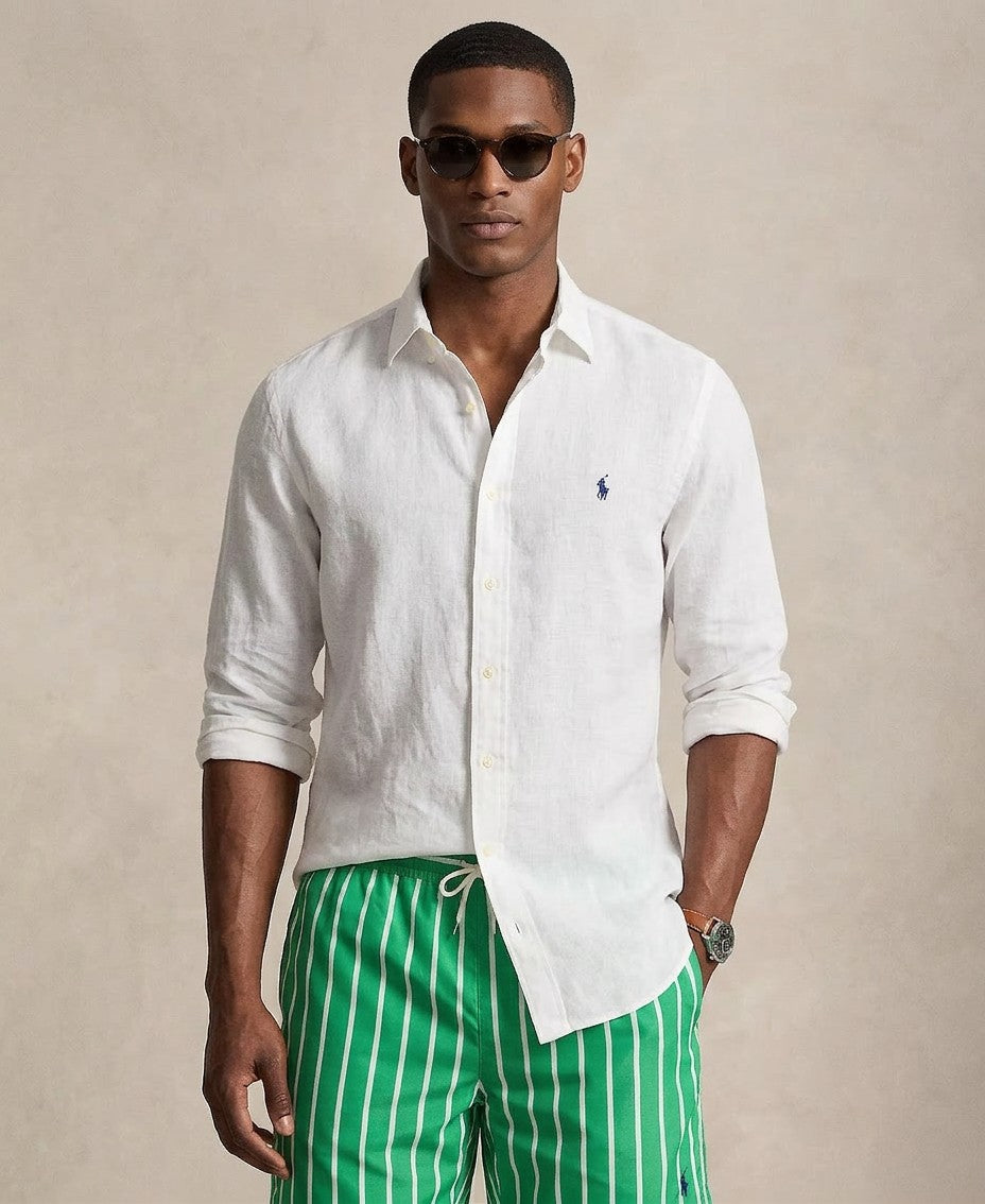 Polo Ralph Lauren Big & Tall Linen Shirt (White)