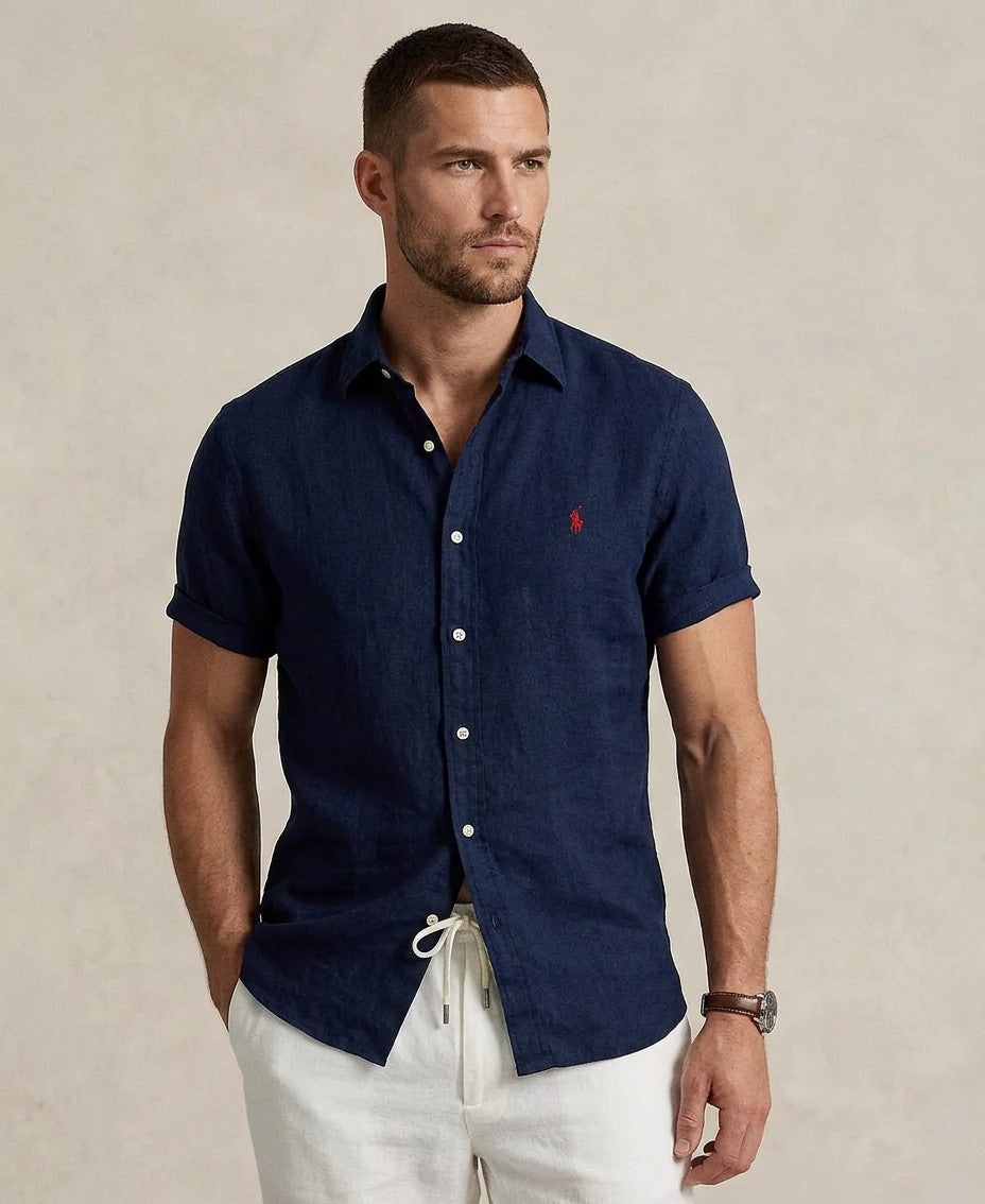 Polo Ralph Lauren Big & Tall Linen Shirt (Newport Navy)