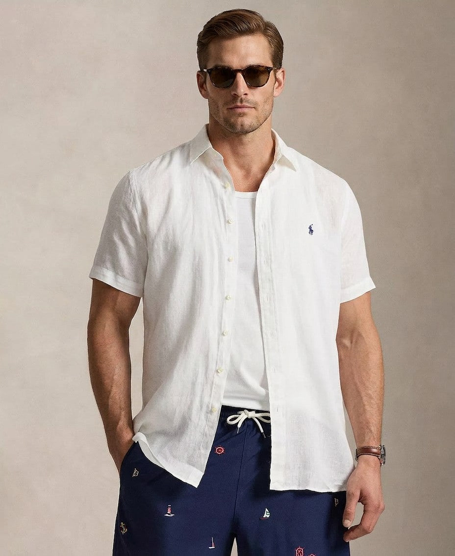 Polo Ralph Lauren Big & Tall Linen Shirt (White)
