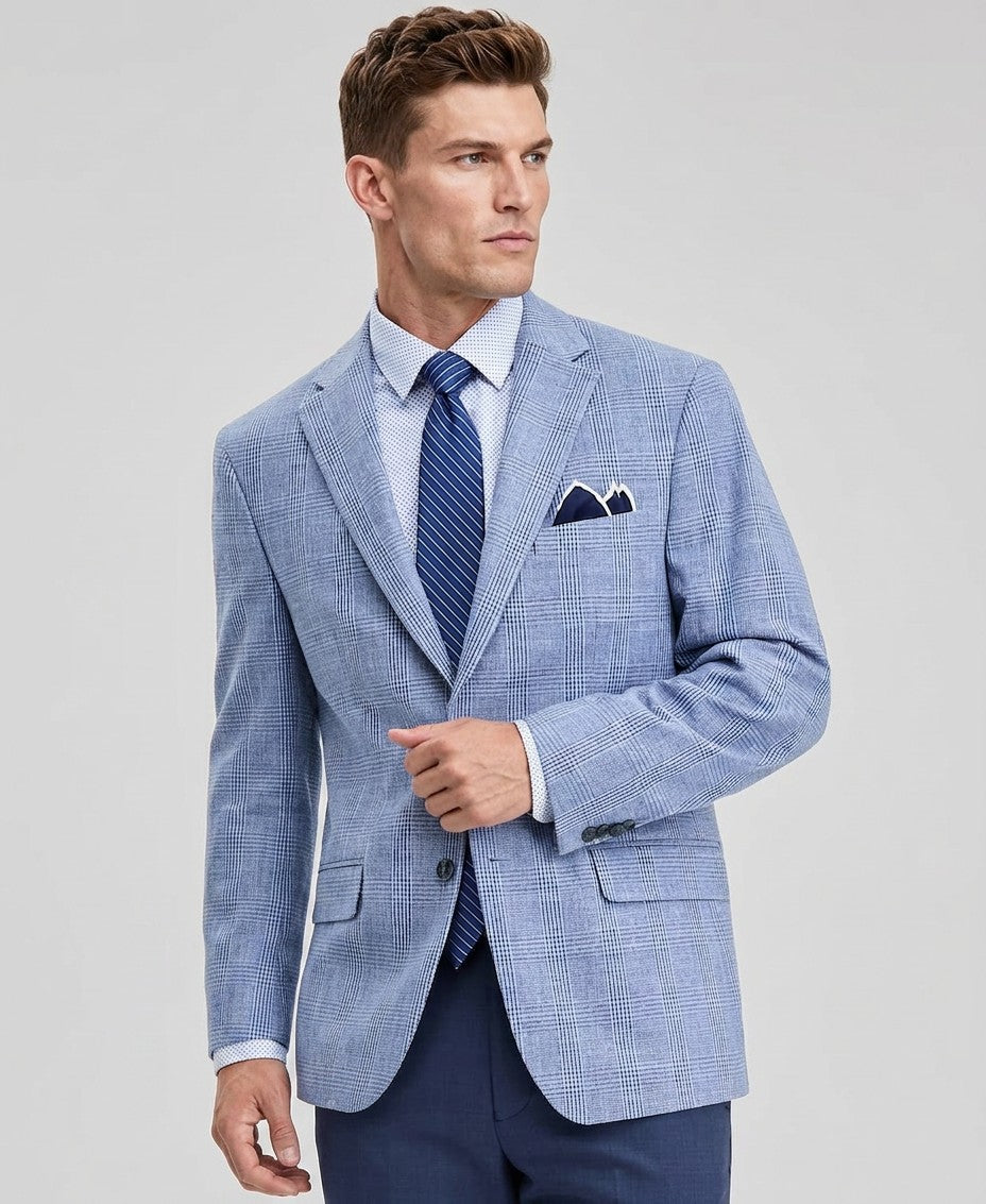 Tommy Hilfiger Modern Fit Check Sport Coat (Blue)