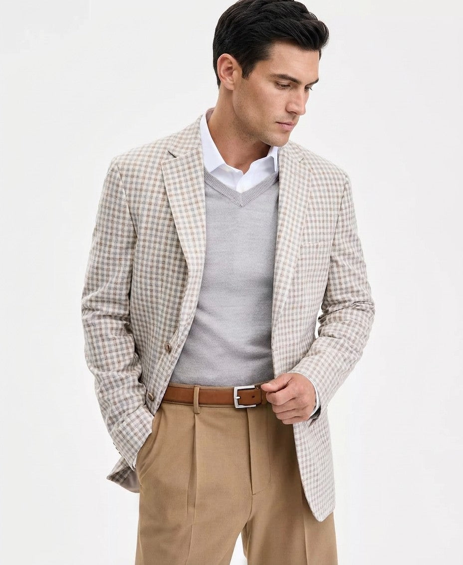 Tommy Hilfiger Modern Fit Check Sport Coat (Tan Multi)
