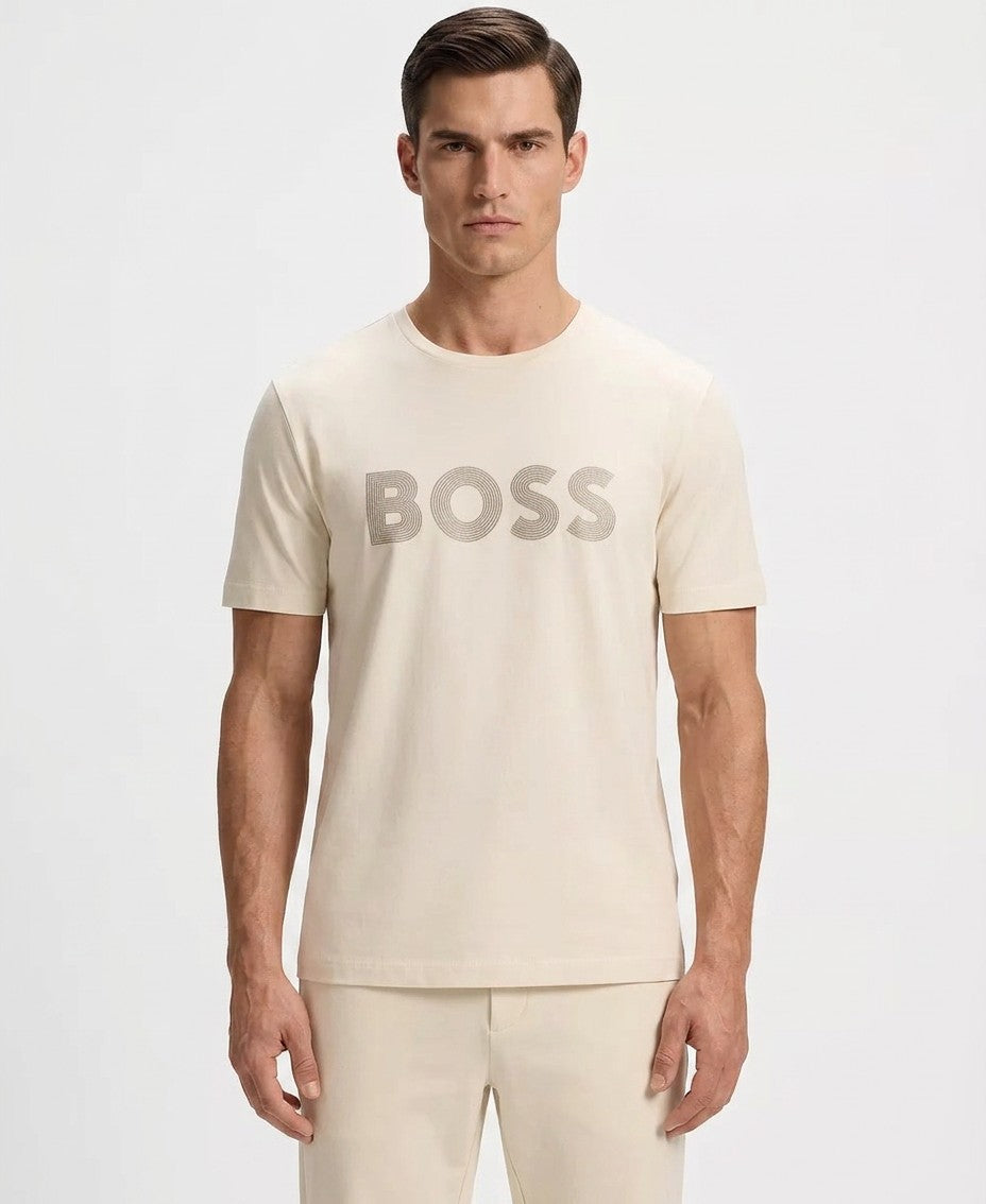 Boss By Hugo Boss Gloss Logo Pima Cotton T-Shirt (Open White)