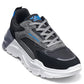 Karl Lagerfeld Paris Patent Detail Round Toe Runner Shoes (Gray)