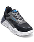 Karl Lagerfeld Paris Patent Detail Round Toe Runner Shoes (Gray)
