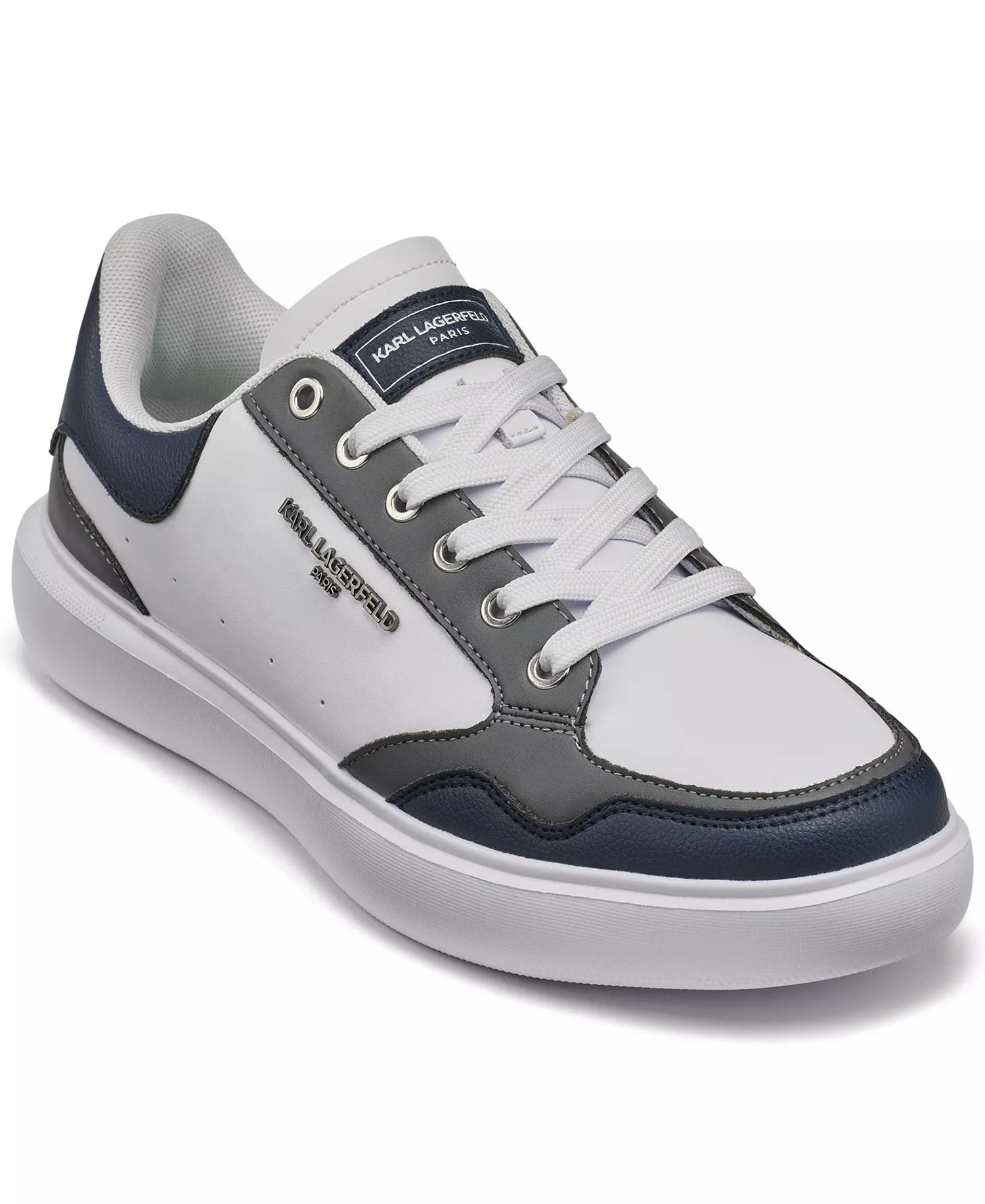 Karl Lagerfeld Paris Multi Color Side Logo Bit Sneakers (White Navy)
