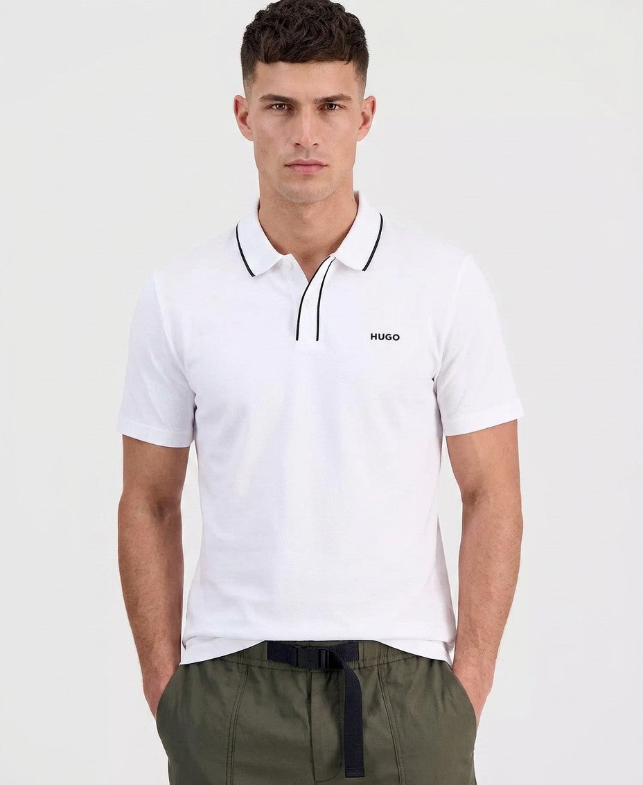 Hugo Boss Dalombi Button Placket Polo Shirt (White)