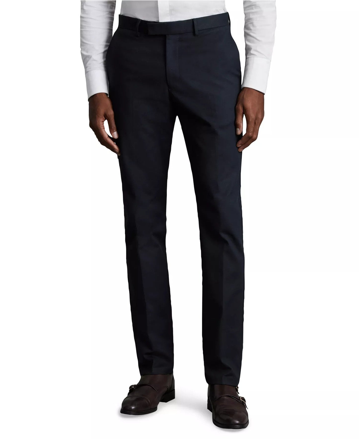 Reiss Slim Fit Cotton-Blend Pants (Navy)