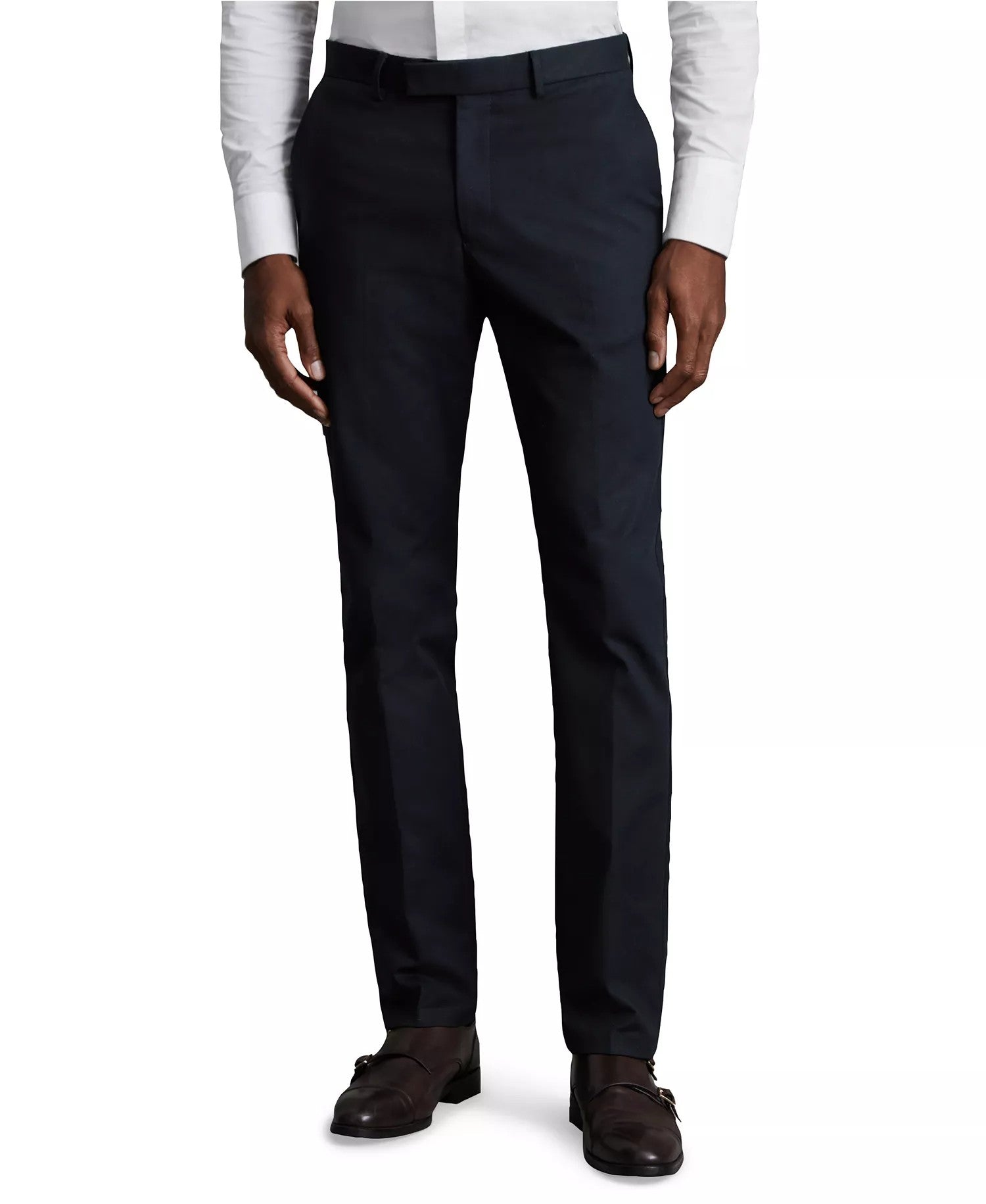 Reiss Slim Fit Cotton-Blend Pants (Navy)