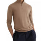 Reiss Merino Wool Half-Zip Funnel Neck Sweater (Camel Brown)