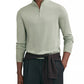 Reiss Merino Wool Half-Zip Funnel Neck Sweater (Light Sage)