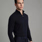 Reiss Merino Wool Half-Zip Funnel Neck Sweater (Navy)