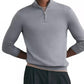 Reiss Merino Wool Half-Zip Funnel Neck Sweater (Steel Blue)