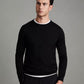 Reiss Merino Wool Crew Neck Sweater (Black)