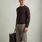 Reiss Merino Wool Crew Neck Sweater (Dark Bordeaux)