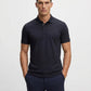 Boss By Hugo Boss Cotton Pique Printed Pattern Polo Shirt (Dark Blue)