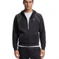 Boss By Hugo Boss Cotton-Blend Zip Up Piping Detail Hoodie (Dark Blue)