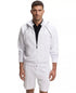 Boss By Hugo Boss Cotton-Blend Zip Up Piping Detail Hoodie (White)