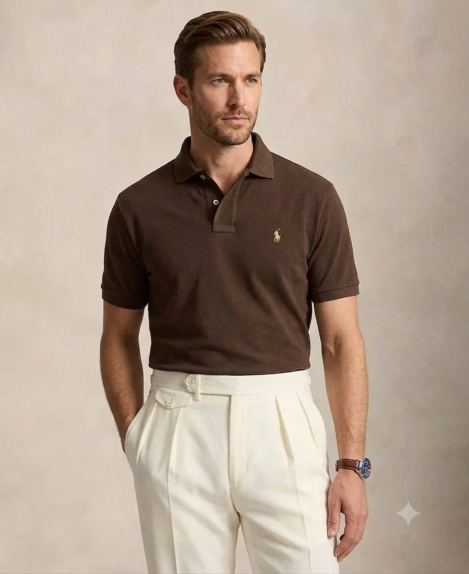 Polo Ralph Lauren mesh polo (Brown)