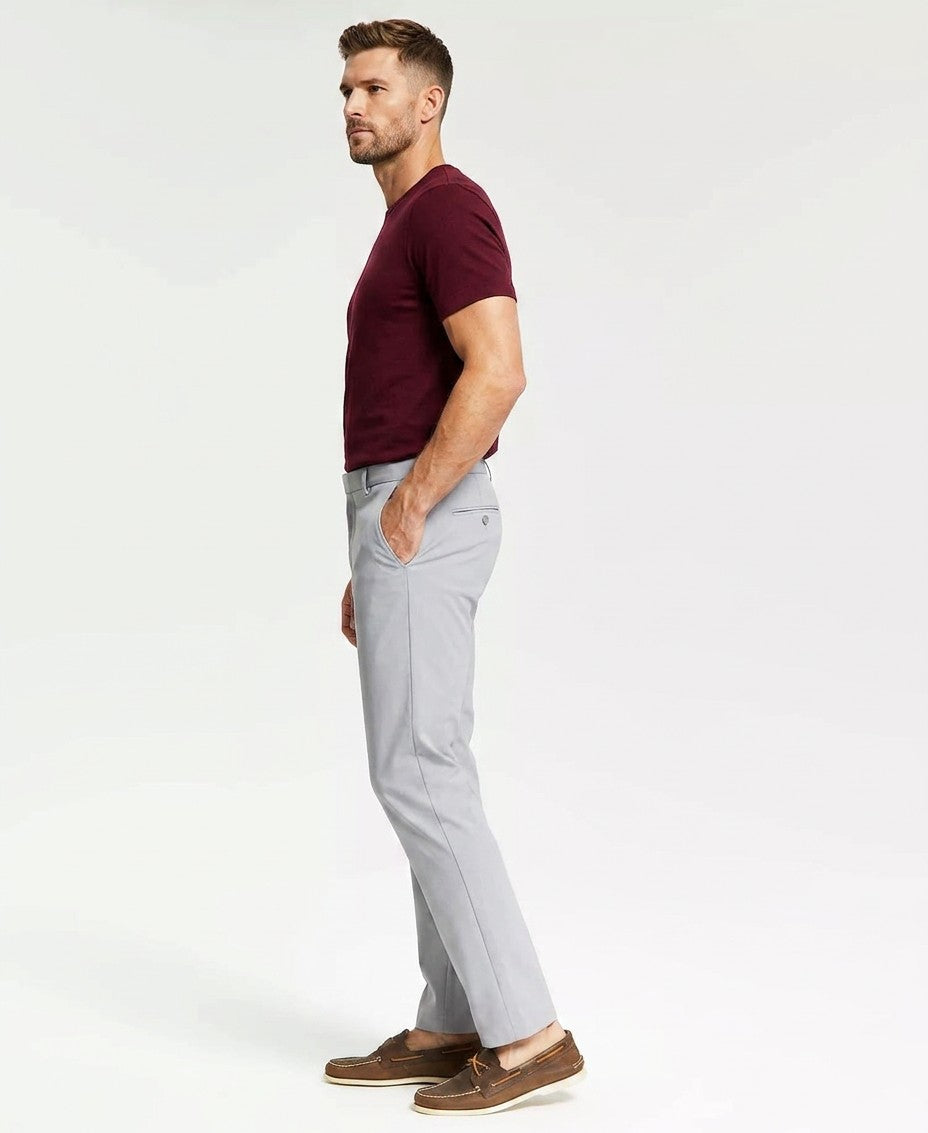 Tommy Hilfiger Modern Fit TH Flex Stretch Solid Performance Pants (Light Grey)
