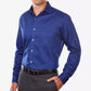 Van Heusen Classic Regular Fit Stretch Wrinkle-Free Sateen Dress Shirt (Blue Velvet)