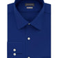 Van Heusen Fitted Stretch Wrinkle-Free Sateen Solid Dress Shirt (Blue Velvet)
