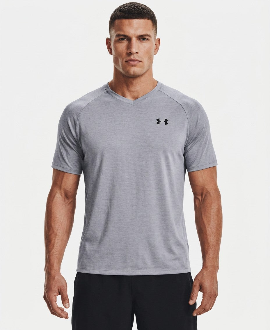 Under Armour Tech 2.0 V Neck T-Shirt (Steel Grey)