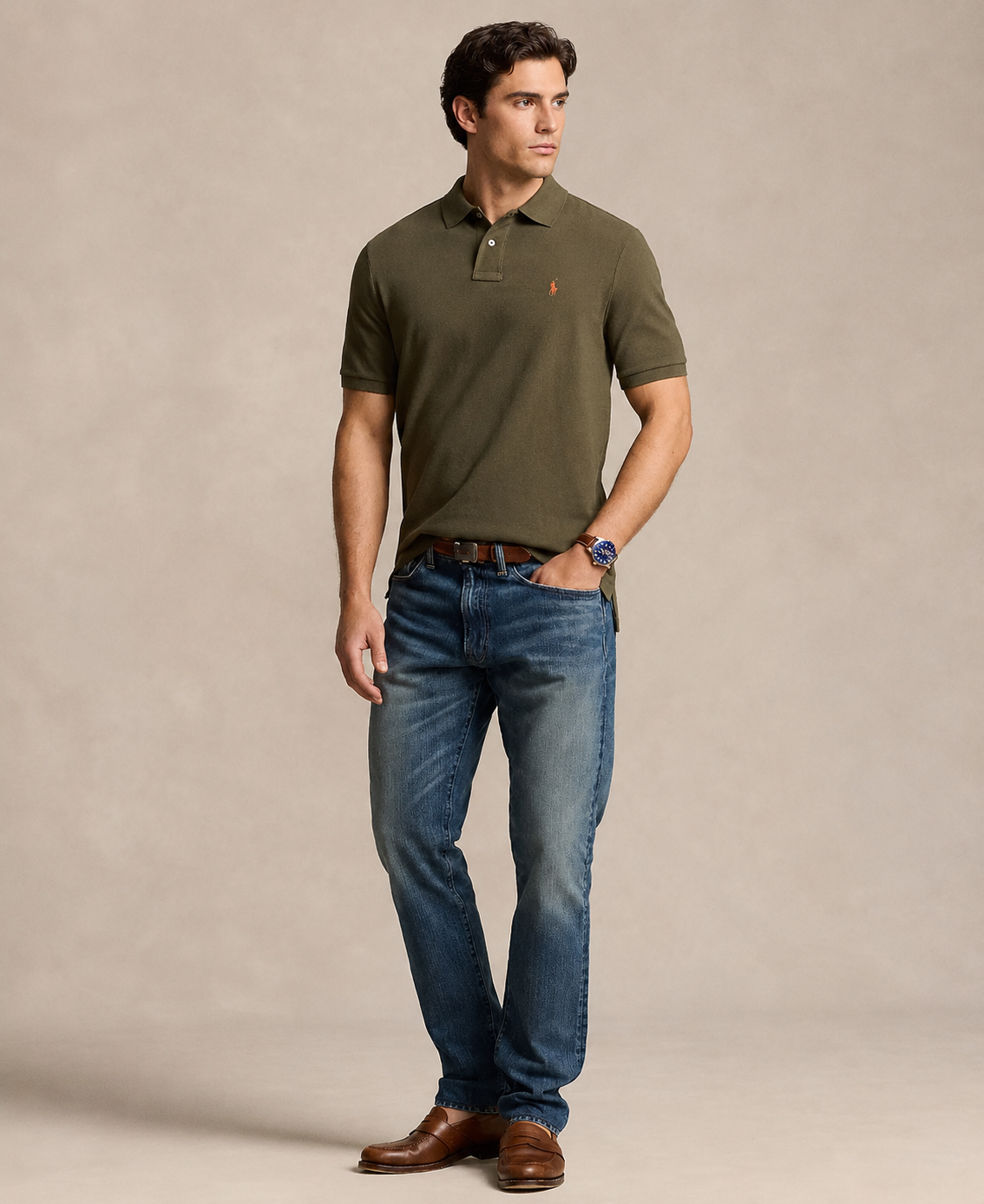 Polo Ralph Lauren mesh polo (Olive)