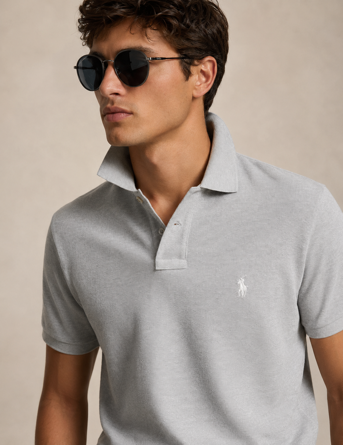 Polo Ralph Lauren mesh polo (Light Grey)