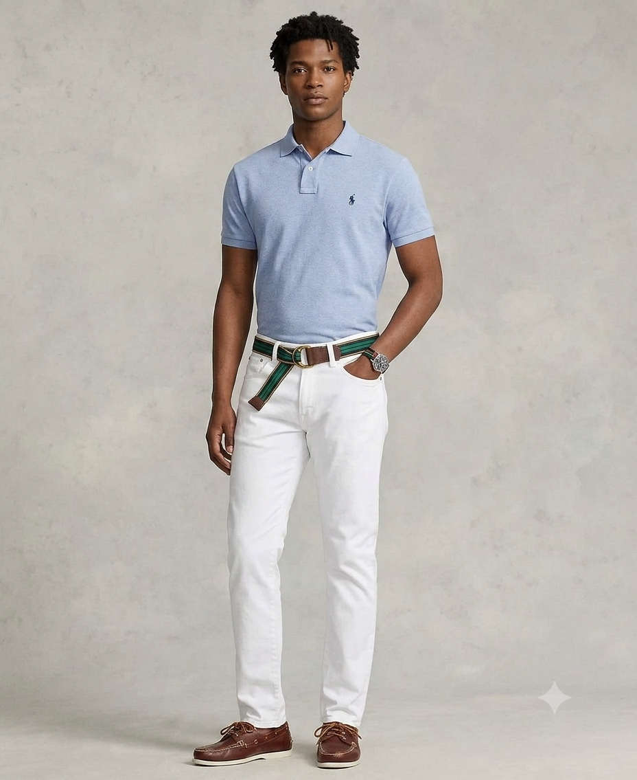 Polo Ralph Lauren mesh polo (Light Blue)