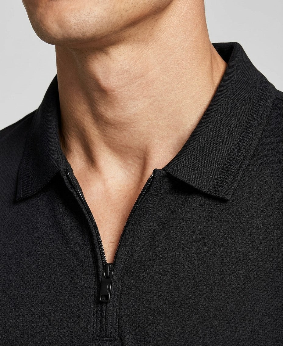 Alfani Ottoman Short Sleeve Textured Quarter-Zip Polo Shirt (Macy's Exclusive) — image 3
