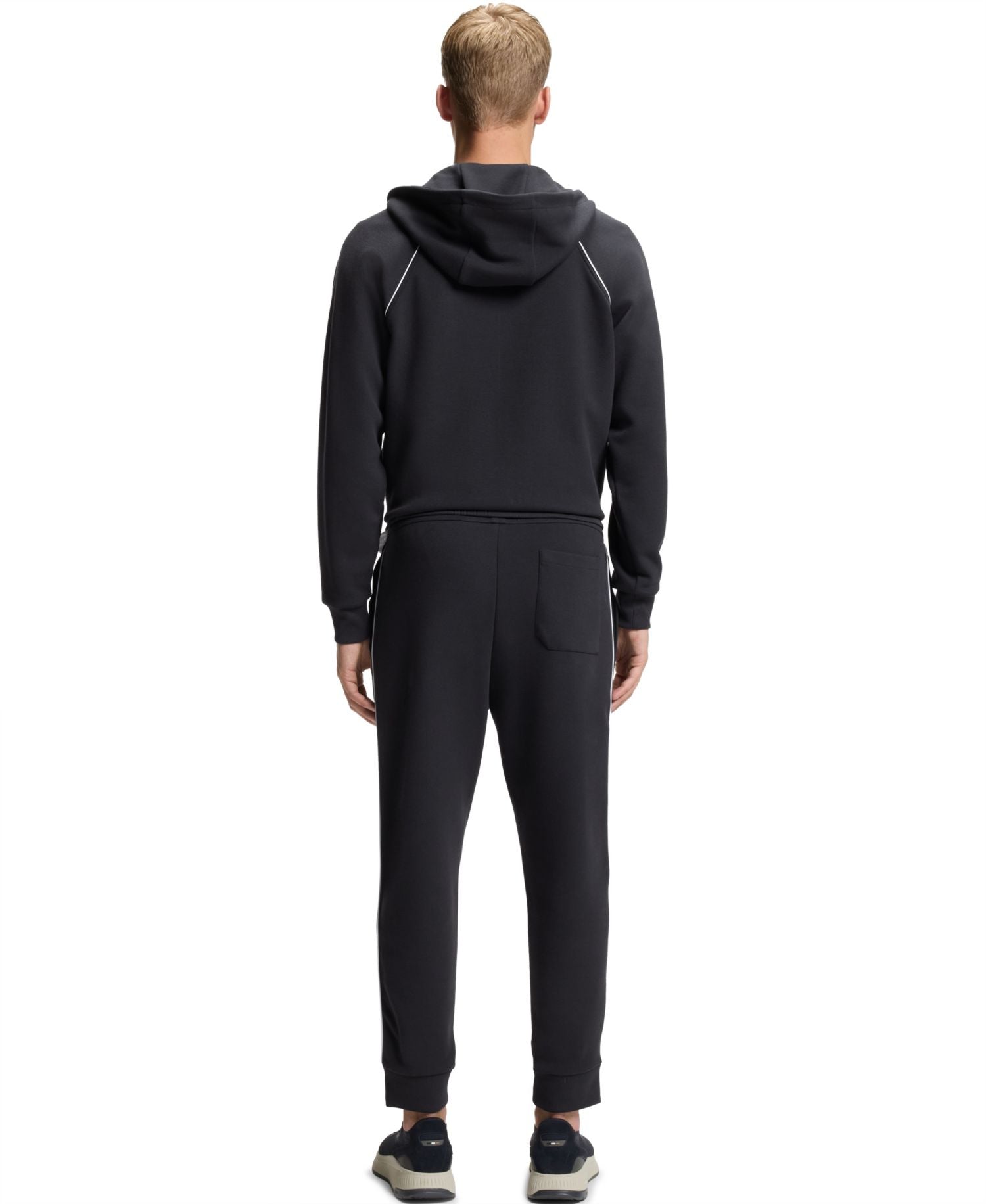 Boss By Hugo Boss Cotton-Blend Zip Up Piping Detail Hoodie — image 3