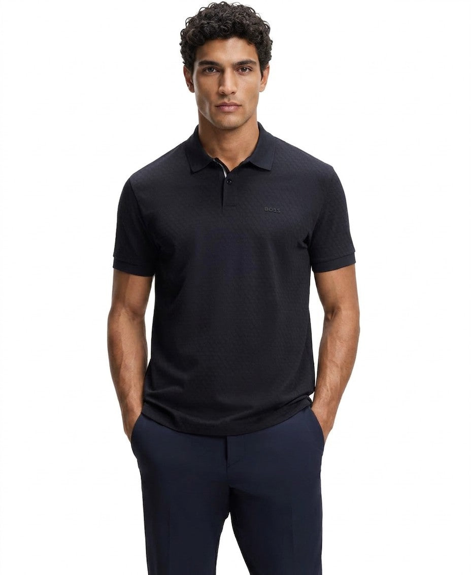Boss By Hugo Boss Cotton Pique Printed Pattern Polo Shirt — image 1