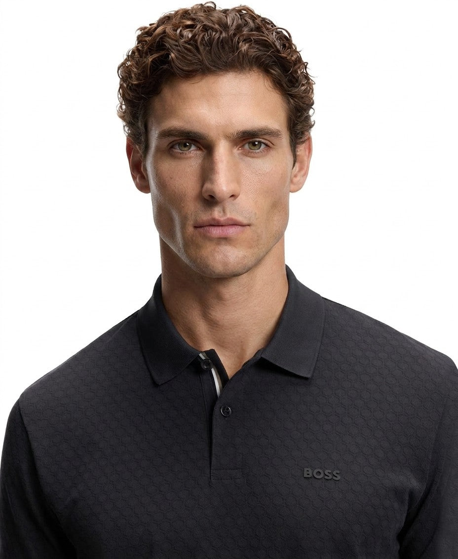 Boss By Hugo Boss Cotton Pique Printed Pattern Polo Shirt — image 2