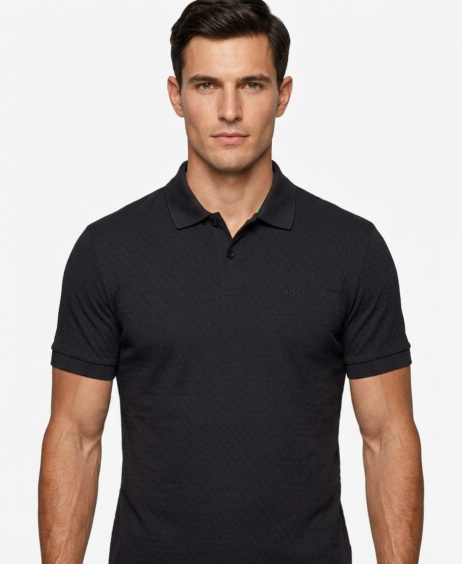 Boss By Hugo Boss Cotton Pique Printed Pattern Polo Shirt — image 3