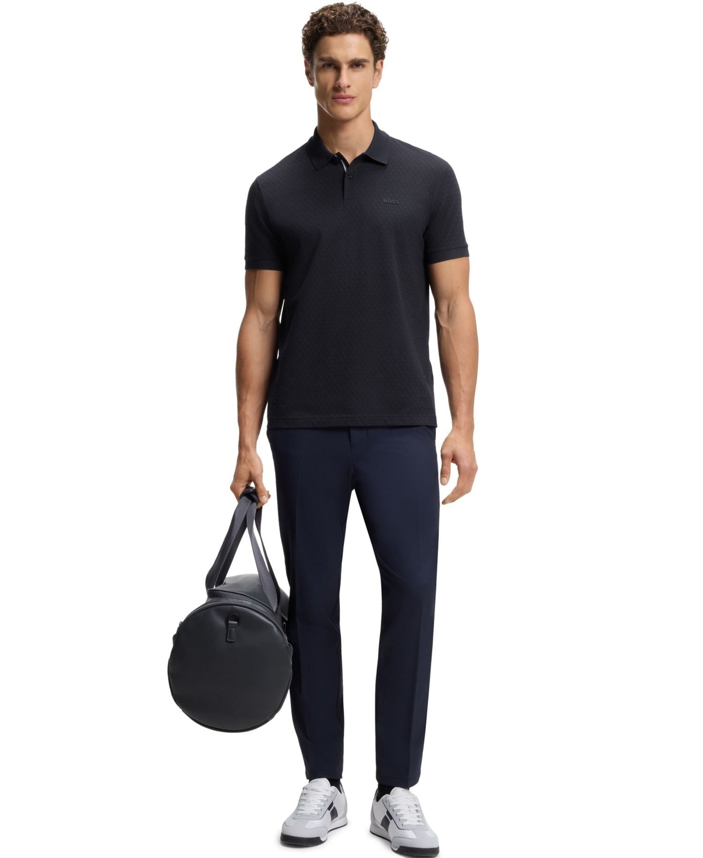 Boss By Hugo Boss Cotton Pique Printed Pattern Polo Shirt — image 4
