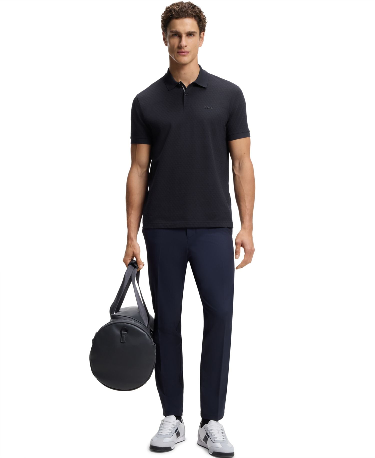 Boss By Hugo Boss Cotton Pique Printed Pattern Polo Shirt — image 4