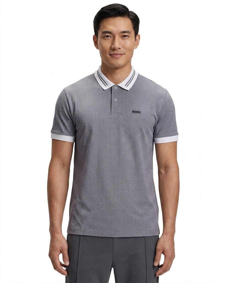 Boss By Hugo Boss Dot Print Cotton Pique Polo Shirt — image 1