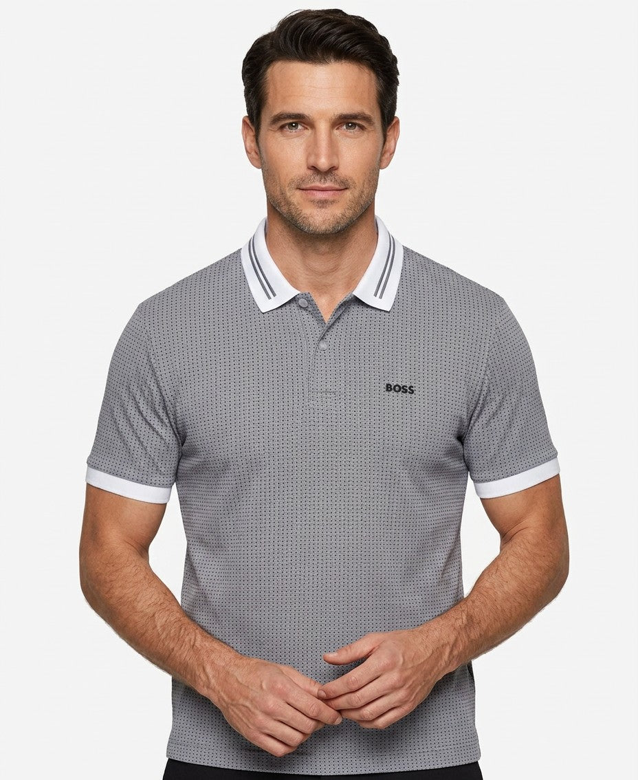 Boss By Hugo Boss Dot Print Cotton Pique Polo Shirt — image 3