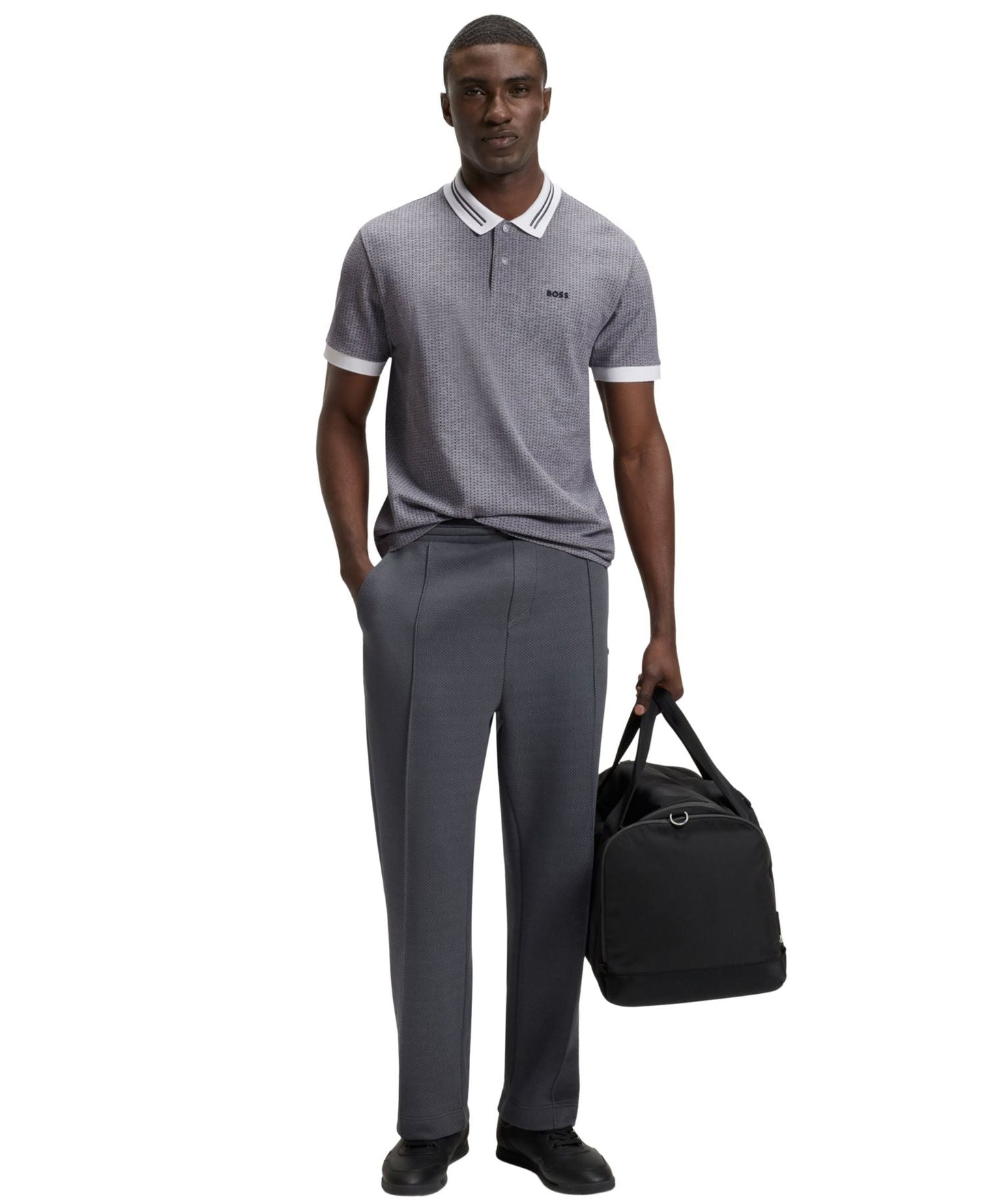 Boss By Hugo Boss Dot Print Cotton Pique Polo Shirt — image 4